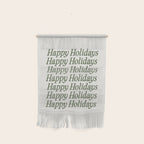 Happy Holidays Muted Green On Cream Wall Hanging Gallery Image 1