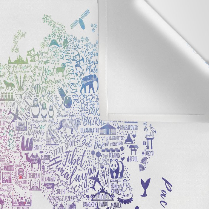 Rainbow world map Wall Tapestry Gallery Image 3