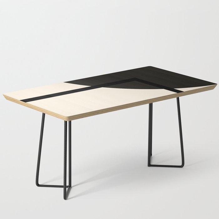 Fusion - Minimalist Geometric in Black and Almond Cream Coffee Table Gallery Image 1