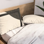 Fusion - Minimalist Geometric in Black and Almond Cream Pillow Sham Gallery Image 2