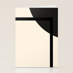 Fusion - Minimalist Geometric in Black and Almond Cream Stationery Card Gallery Image 2