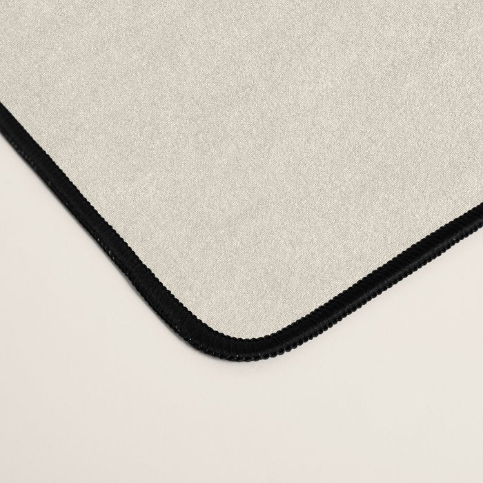 Fusion - Minimalist Geometric in Black and Almond Cream Desk Mat Gallery Image 4