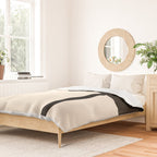 Fusion - Minimalist Geometric in Black and Almond Cream Duvet Cover Gallery Image 2