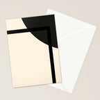 Fusion - Minimalist Geometric in Black and Almond Cream Stationery Card Gallery Image 2