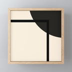 Fusion - Minimalist Geometric in Black and Almond Cream Mini Art Print Gallery Image 1