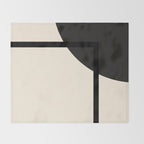Fusion - Minimalist Geometric in Black and Almond Cream Throw Blanket Gallery Image 2