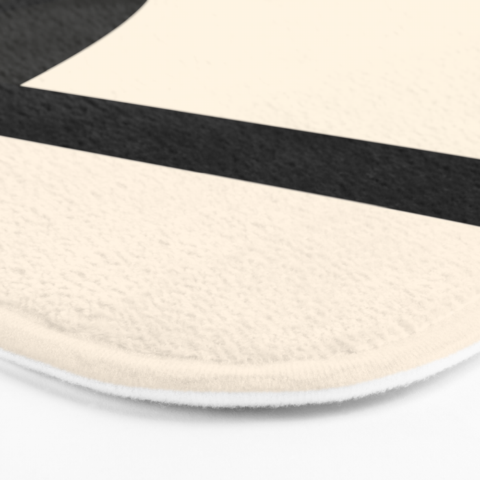 Fusion - Minimalist Geometric in Black and Almond Cream Bath Mat Gallery Image 3