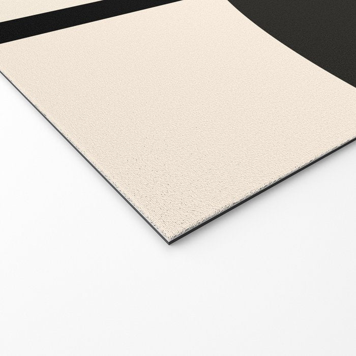 Fusion - Minimalist Geometric in Black and Almond Cream Welcome Mat Gallery Image 2