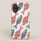 Indonesian Fish Duo - Navy & Coral Palette iPhone Case Gallery Image 1