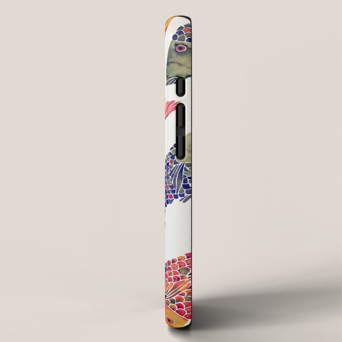 Indonesian Fish Duo - Navy & Coral Palette iPhone Case Gallery Image 2