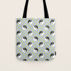 Retro psychedelic yin yang checkered pattern Tote Bag Gallery Image 1