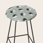 Retro psychedelic yin yang checkered pattern Stool Gallery Image 2