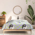 Retro psychedelic yin yang checkered pattern Comforter Gallery Image 3