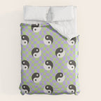 Retro psychedelic yin yang checkered pattern Duvet Cover Gallery Image 6