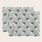 Retro psychedelic yin yang checkered pattern Placemat Gallery Image 1