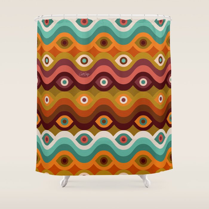 Psychedelic Eye Melt - 60s Palette Shower Curtain Gallery Image 1