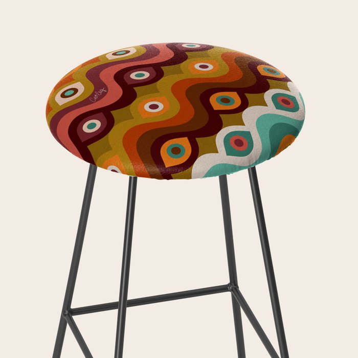 Psychedelic Eye Melt - 60s Palette Stool Gallery Image 2