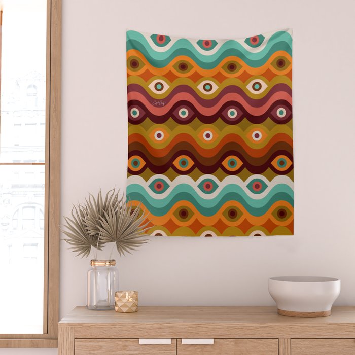 Psychedelic Eye Melt - 60s Palette Wall Tapestry Gallery Image 2