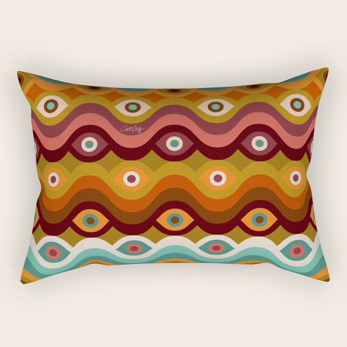 Psychedelic Eye Melt - 60s Palette Rectangular Pillow Gallery Image 1