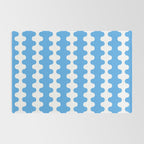 Bold Blue Wavy Stripes Ogee A-Go-Go Contemporary Pattern Rug Gallery Image 2