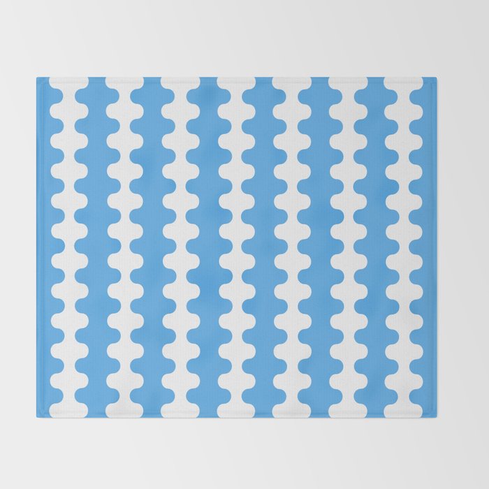 Bold Blue Wavy Stripes Ogee A-Go-Go Contemporary Pattern Throw Blanket Gallery Image 2