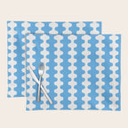 Bold Blue Wavy Stripes Ogee A-Go-Go Contemporary Pattern Placemat Gallery Image 1