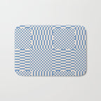 Retro check: Tranquil blue and ice cream white Bath Mat Gallery Image 1