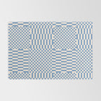 Retro check: Tranquil blue and ice cream white Rug Gallery Image 2