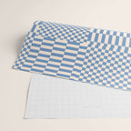 Retro check: Tranquil blue and ice cream white Wrapping Paper Gallery Image 2