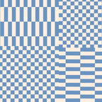 Retro check: Tranquil blue and ice cream white Coffee Mug Gallery Image 2
