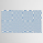Retro check: Tranquil blue and ice cream white Tablecloth Gallery Image 2
