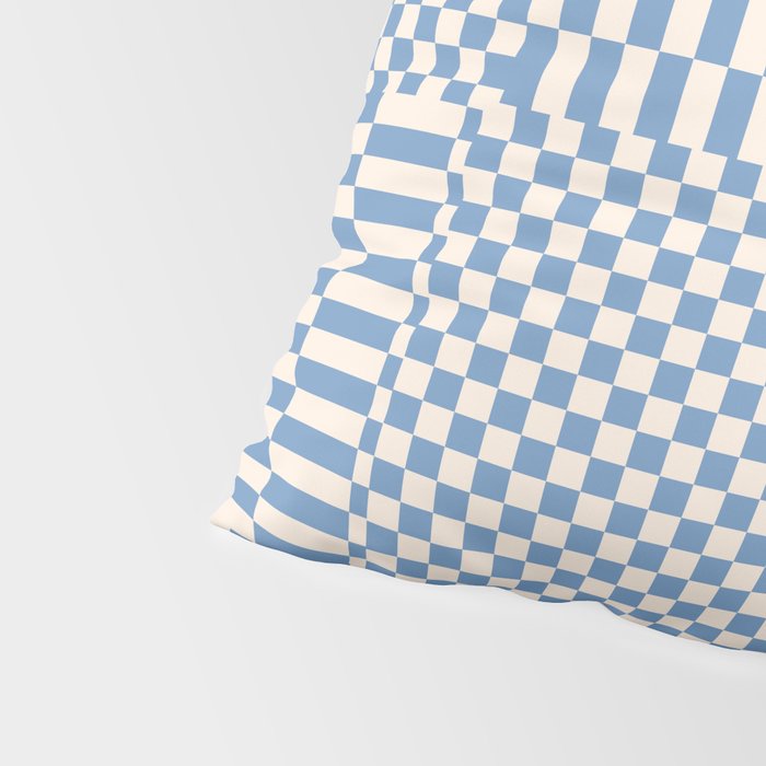 Retro check: Tranquil blue and ice cream white Pillow Sham Gallery Image 4