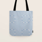 Retro check: Tranquil blue and ice cream white Tote Bag Gallery Image 1