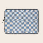 Retro check: Tranquil blue and ice cream white Laptop Sleeve Gallery Image 1