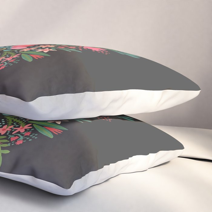 Little & Fierce on Charcoal Pillow Sham Gallery Image 3