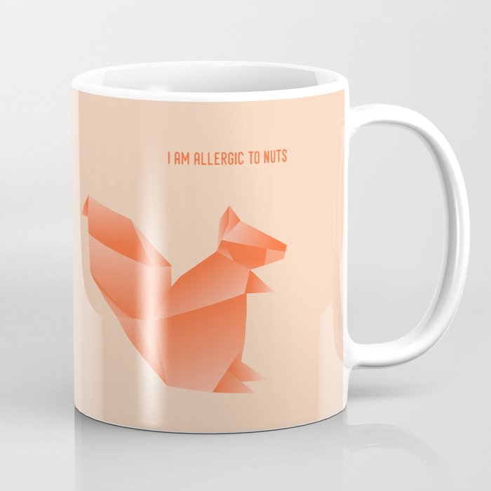 Allergic to Nuts - Origami Orange Squirrel Coffee Mug Gallery Image 1