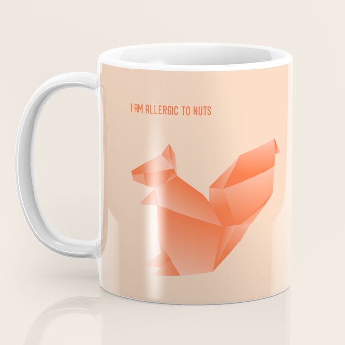 Allergic to Nuts - Origami Orange Squirrel Coffee Mug Gallery Image 3