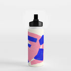 Blue Pink Fun Colorful Mid Century Modern Abstract Painting Shapes Pattern Water Bottle Gallery Image 2