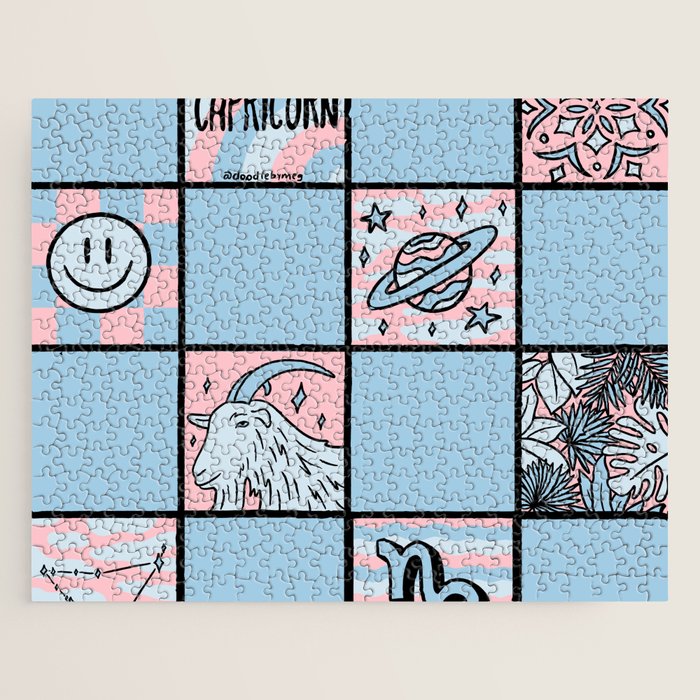 Capricorn Checkered Print Jigsaw Puzzle Gallery Image 1