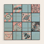 Capricorn Checkered Print Wood Wall Art Gallery Image 1