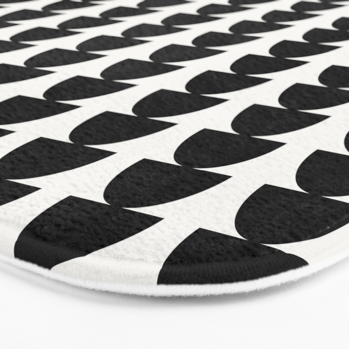 Maude Pattern - Black and White Bath Mat Gallery Image 3