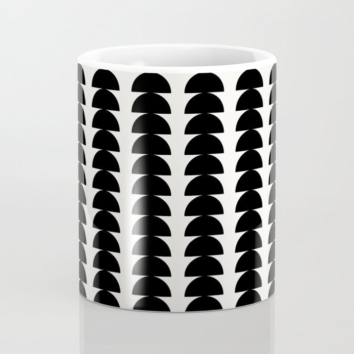 Maude Pattern - Black and White Coffee Mug Gallery Image 4