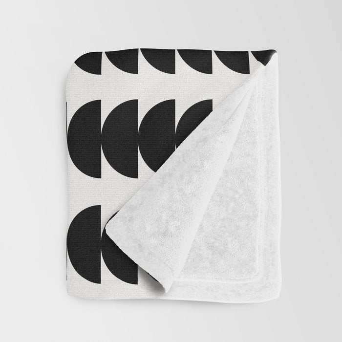 Maude Pattern - Black and White Throw Blanket Gallery Image 3