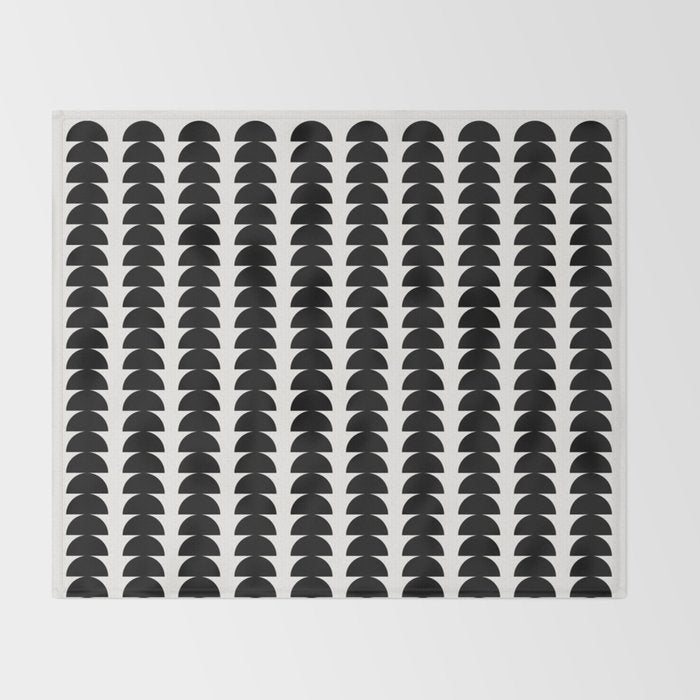 Maude Pattern - Black and White Throw Blanket Gallery Image 2