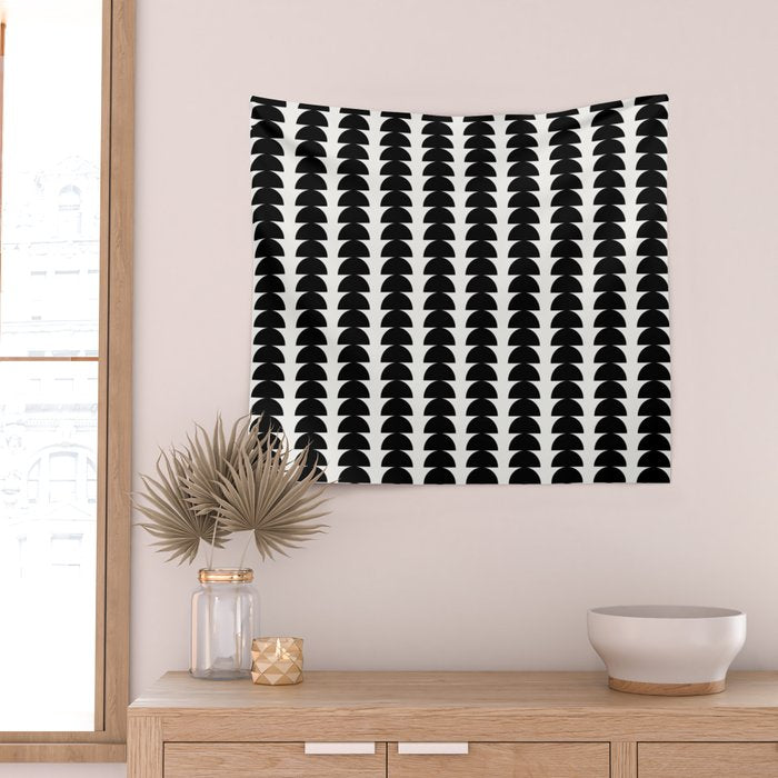 Maude Pattern - Black and White Wall Tapestry Gallery Image 2