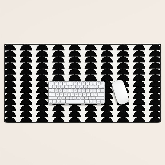 Maude Pattern - Black and White Desk Mat Gallery Image 1