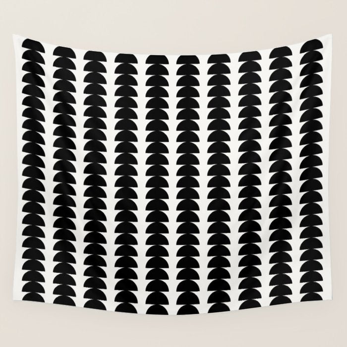 Maude Pattern - Black and White Wall Tapestry Gallery Image 1