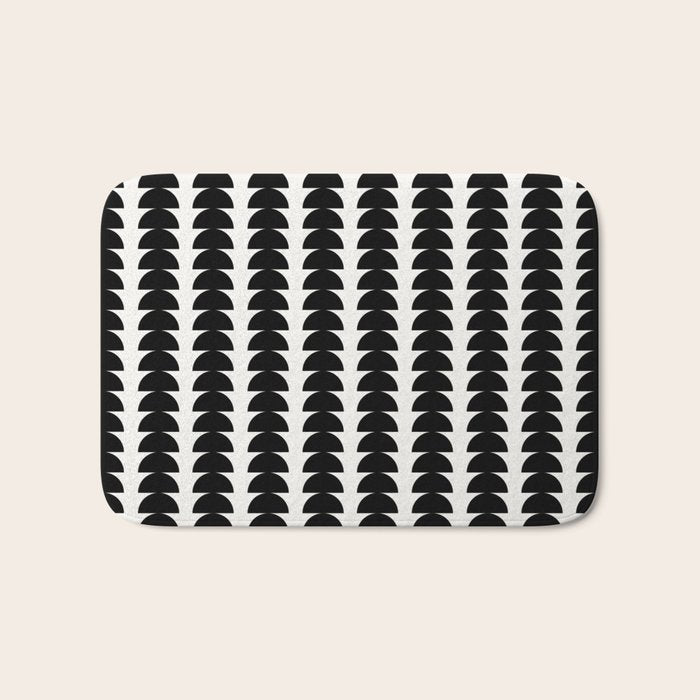 Maude Pattern - Black and White Bath Mat Gallery Image 1