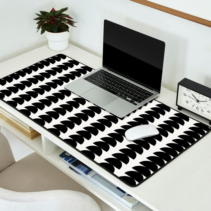 Maude Pattern - Black and White Desk Mat Gallery Image 2