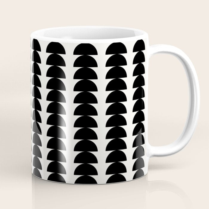 Maude Pattern - Black and White Coffee Mug Gallery Image 1